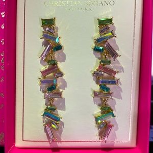 Christian Siriano Pastel Rainbow Crystal Earrings